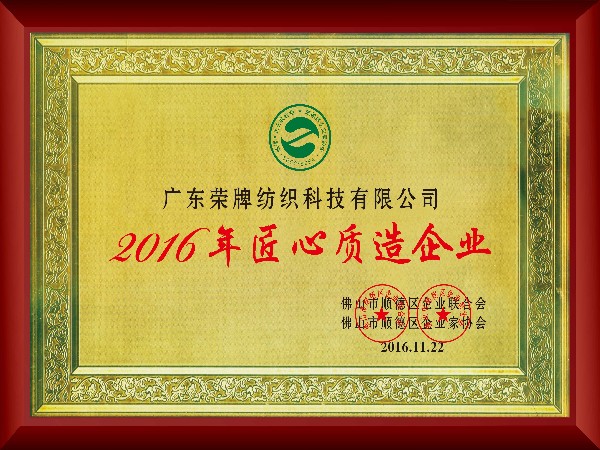 lewin乐玩-2016年获顺德政府颁发“匠心制造企业”